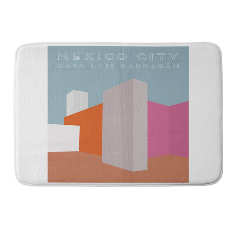 Lyman Creative Co Mexico City Casa Luis Barragan travel poster Memory Foam Bath Mat