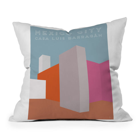 Lyman Creative Co Mexico City Casa Luis Barragan travel poster Throw Pillow