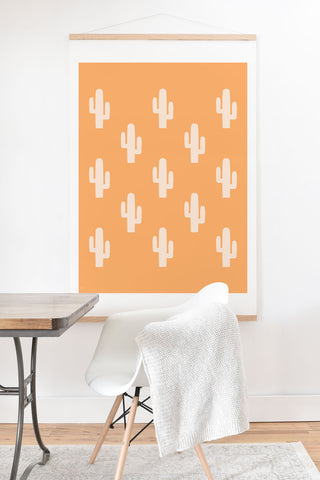 Lyman Creative Co Orange Cactus Art Print And Hanger