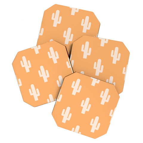 Lyman Creative Co Orange Cactus Coaster Set