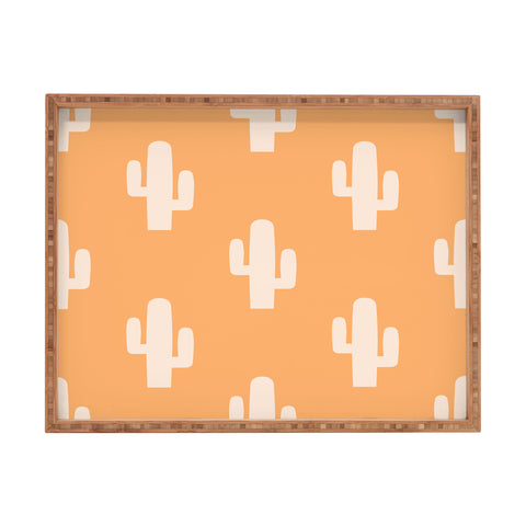 Lyman Creative Co Orange Cactus Rectangular Tray