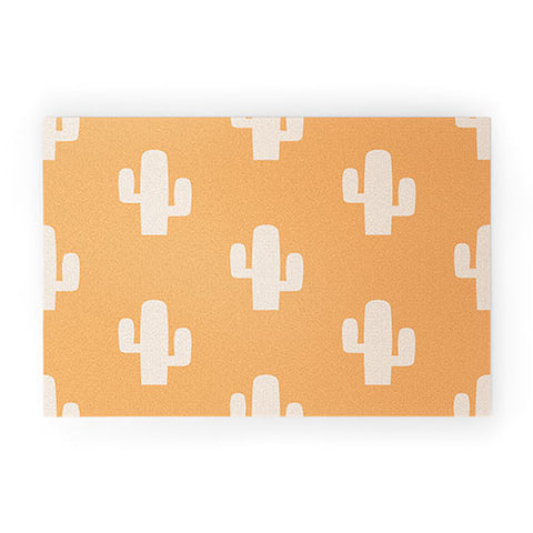 Lyman Creative Co Orange Cactus Welcome Mat