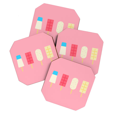 Lyman Creative Co Pink Paletas Coaster Set