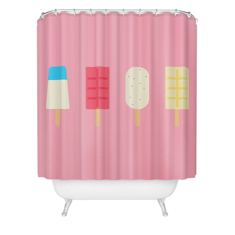 Lyman Creative Co Pink Paletas Shower Curtain