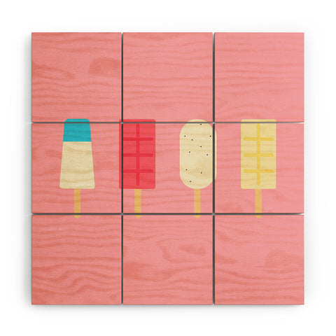 Lyman Creative Co Pink Paletas Wood Wall Mural