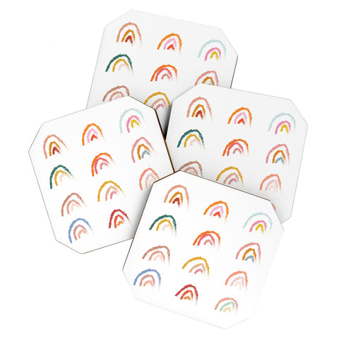 Lyman Creative Co Rainbows Pastel Coaster Set