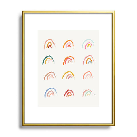 Lyman Creative Co Rainbows Pastel Metal Framed Art Print