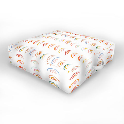 Lyman Creative Co Rainbows Pastel Outdoor Floor Cushion