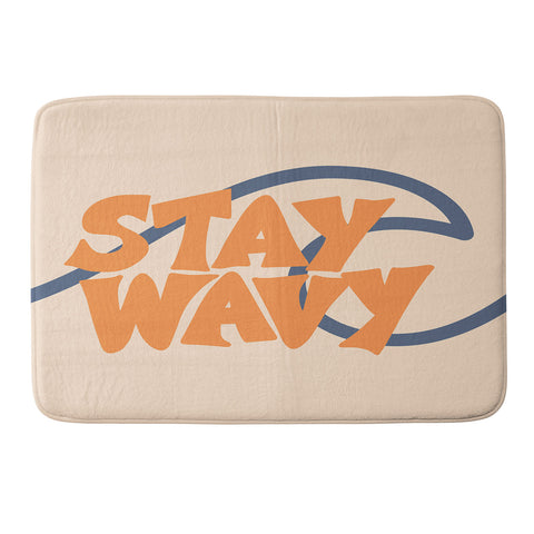 Lyman Creative Co Stay Wavy Surf Type Memory Foam Bath Mat
