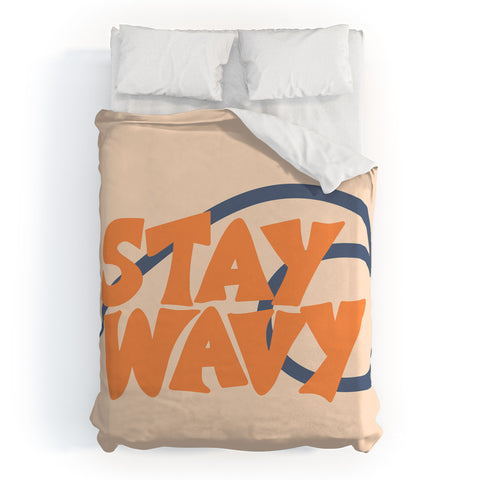 Lyman Creative Co Stay Wavy Surf Type Duvet Cover