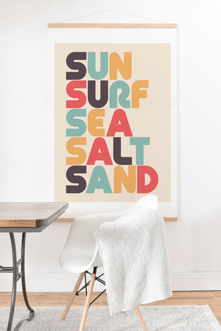 Lyman Creative Co Sun Surf Sea Salt Sand Typography Art Print And Hanger