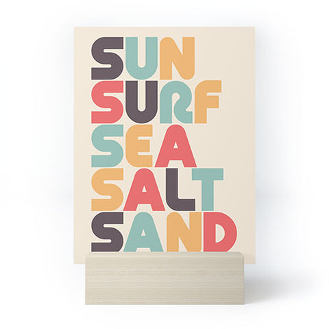Lyman Creative Co Sun Surf Sea Salt Sand Typography Mini Art Print