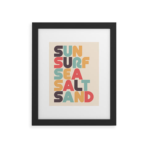 Lyman Creative Co Sun Surf Sea Salt Sand Typography Framed Art Print