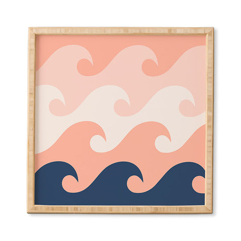Lyman Creative Co Sunset Ocean Waves Framed Wall Art