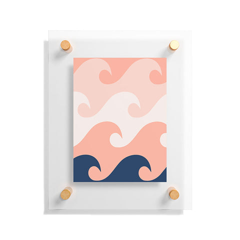 Lyman Creative Co Sunset Ocean Waves Floating Acrylic Print