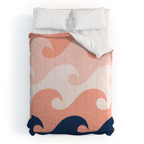Lyman Creative Co Sunset Ocean Waves Comforter