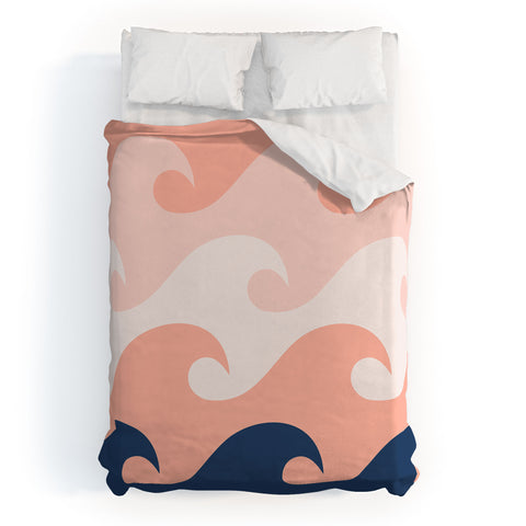 Lyman Creative Co Sunset Ocean Waves Duvet Cover