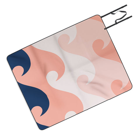 Lyman Creative Co Sunset Ocean Waves Picnic Blanket