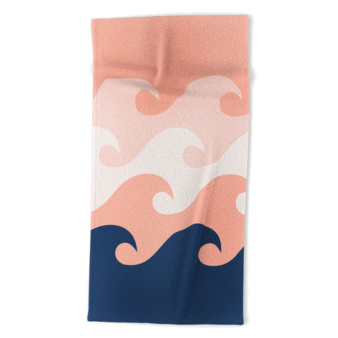 Lyman Creative Co Sunset Ocean Waves Beach Towel