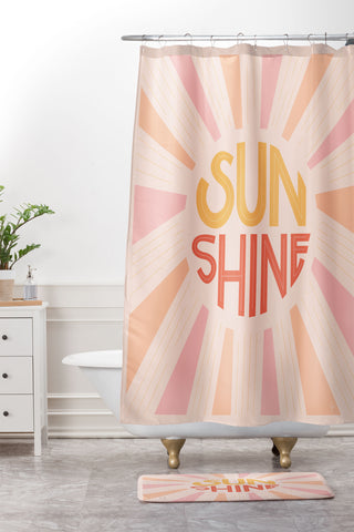 Lyman Creative Co Sunshine Hand Lettering Shower Curtain And Mat