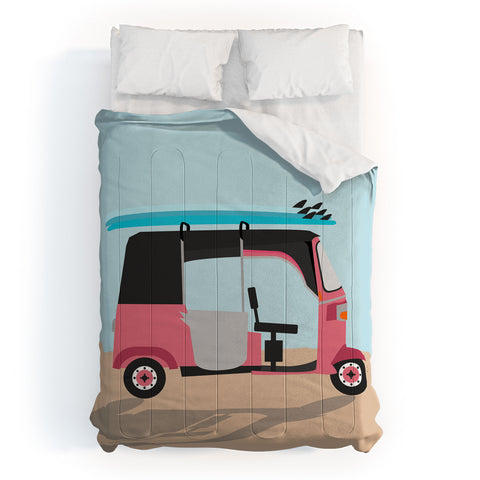 Lyman Creative Co Surf Tuk Tuk in Sri Lanka Comforter