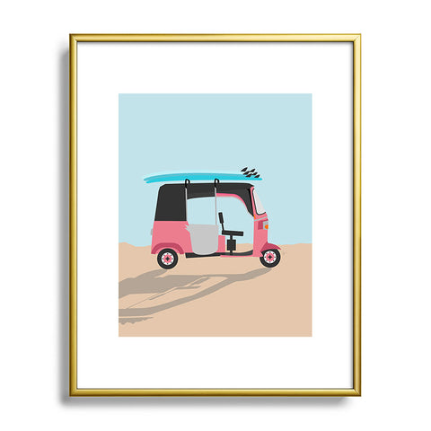 Lyman Creative Co Surf Tuk Tuk in Sri Lanka Metal Framed Art Print