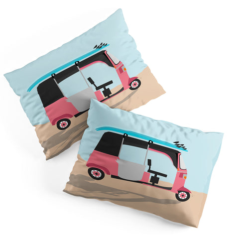 Lyman Creative Co Surf Tuk Tuk in Sri Lanka Pillow Shams