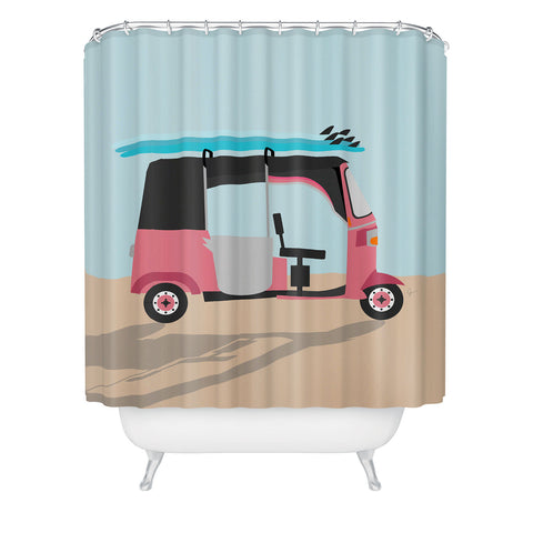 Lyman Creative Co Surf Tuk Tuk in Sri Lanka Shower Curtain