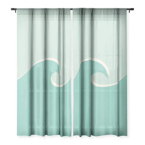 Lyman Creative Co Vintage Teal Wave Sheer Non Repeat