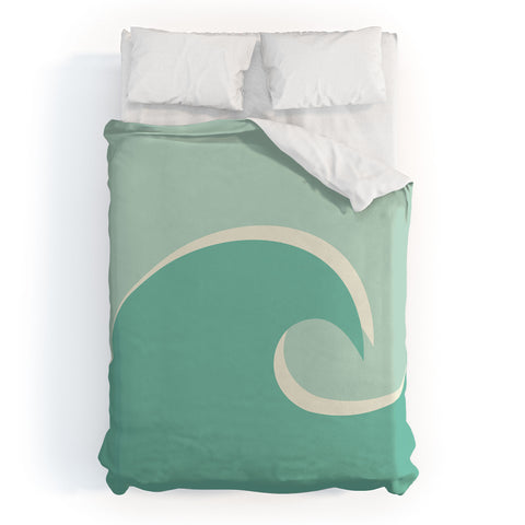 Lyman Creative Co Vintage Teal Wave Duvet Cover
