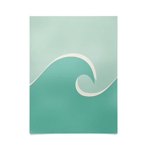Lyman Creative Co Vintage Teal Wave Poster
