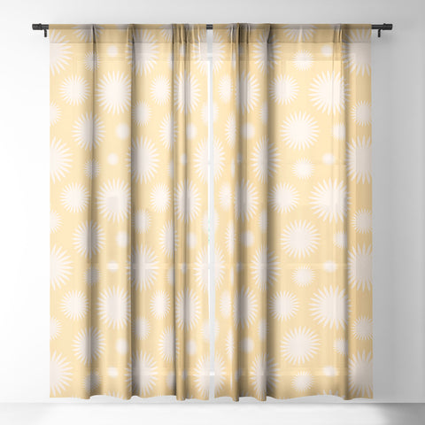 Lyman Creative Co Yellow Burst Sheer Window Curtain