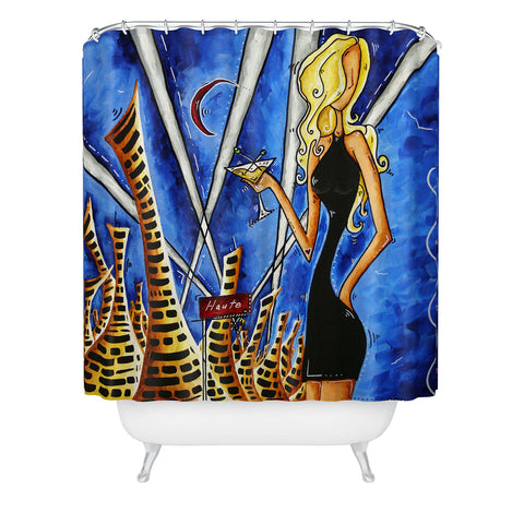 Madart Inc. A Toast To The Little Black Dr Shower Curtain