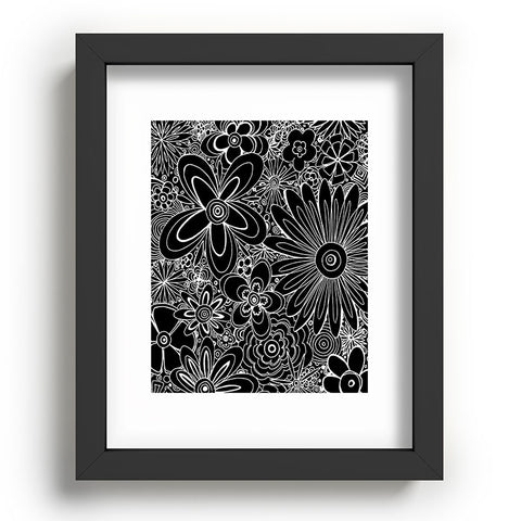 Madart Inc. All Over Flowers Black 1 Recessed Framing Rectangle