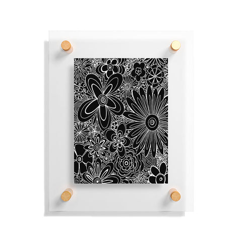 Madart Inc. All Over Flowers Black 1 Floating Acrylic Print