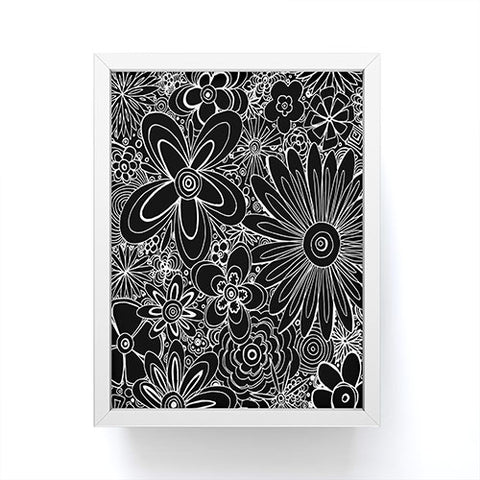 Madart Inc. All Over Flowers Black 1 Framed Mini Art Print