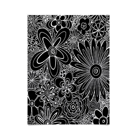Madart Inc. All Over Flowers Black 1 Poster