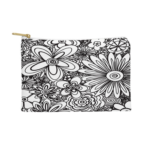 Madart Inc. All Over Flowers Black White Pouch
