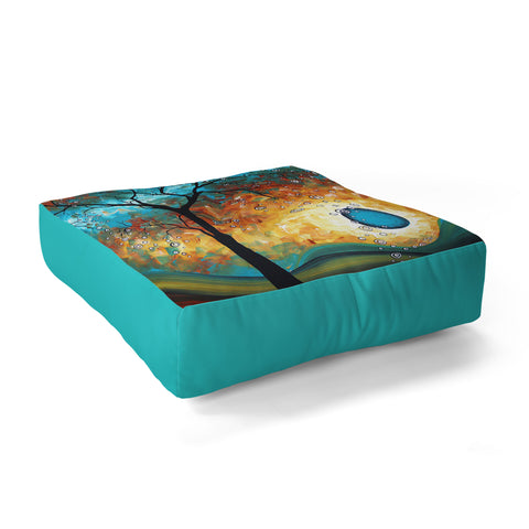 Madart Inc. Aqua Burn Floor Pillow Square