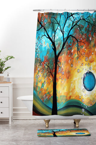 Madart Inc. Aqua Burn Shower Curtain And Mat