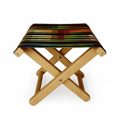 Madart Inc. Black Stripes 1 Forgotten Promise Folding Stool