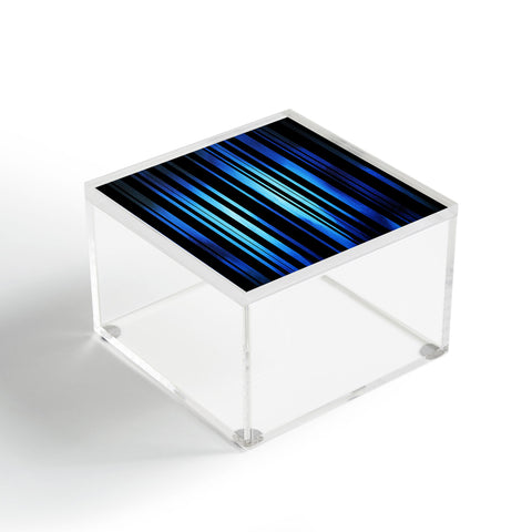 Madart Inc. Black Stripes Blue Passion Acrylic Box