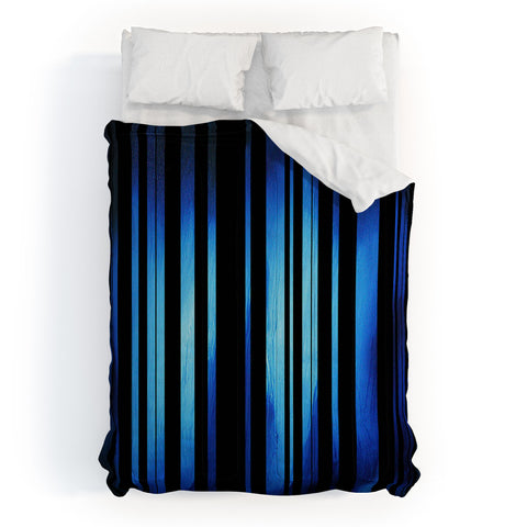 Madart Inc. Black Stripes Blue Passion Comforter