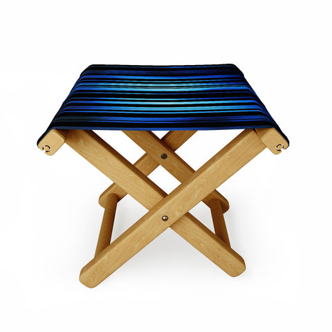 Madart Inc. Black Stripes Blue Passion Folding Stool