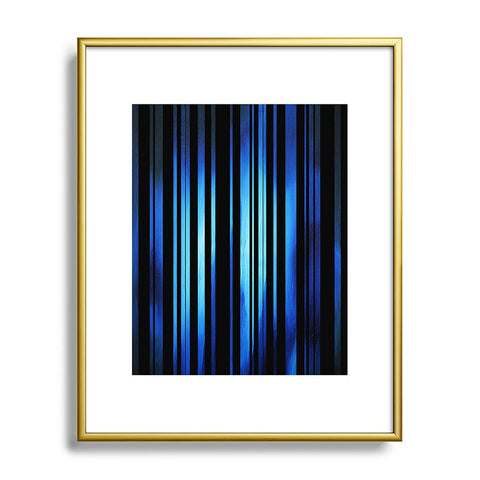 Madart Inc. Black Stripes Blue Passion Metal Framed Art Print