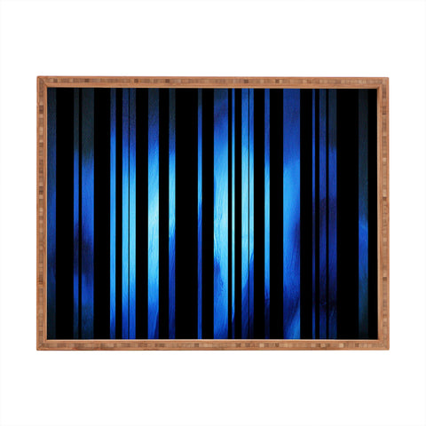 Madart Inc. Black Stripes Blue Passion Rectangular Tray