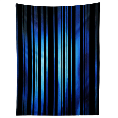 Madart Inc. Black Stripes Blue Passion Tapestry
