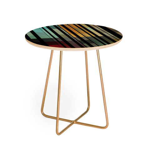 Madart Inc. Black Stripes In The Maze 2 Round Side Table