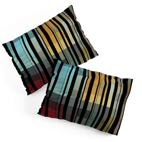 Madart Inc. Black Stripes In The Maze 2 Pillow Shams