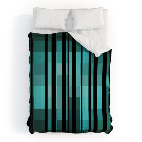 Madart Inc. Black Stripes Romantic Evening Comforter